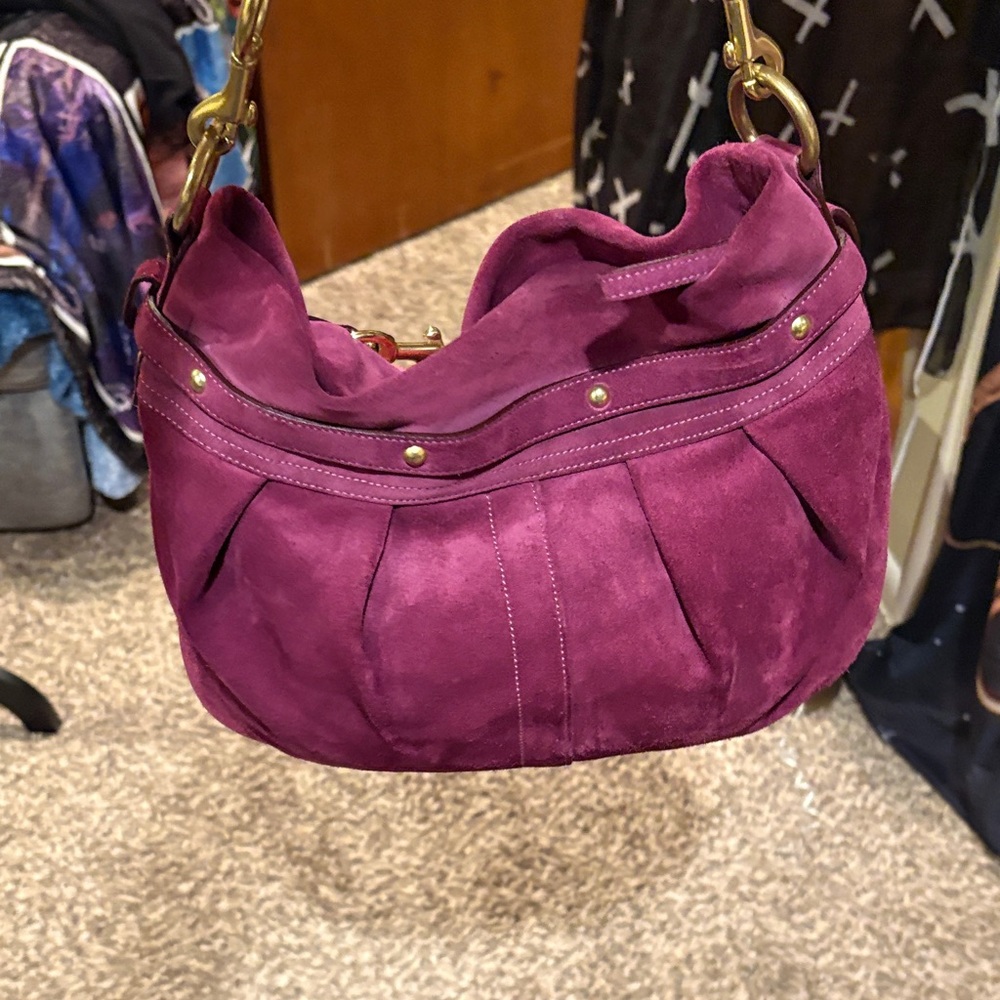 Coach Multicolor Suede Shoulder Bag - Picture 4 of 7